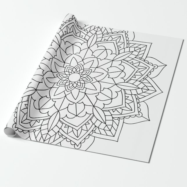 Papel De Regalo Lotus Flower Mandala (Desenrollado)