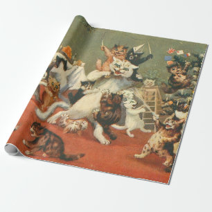 Papel De Regalo Louis Wain Merry Christmas
