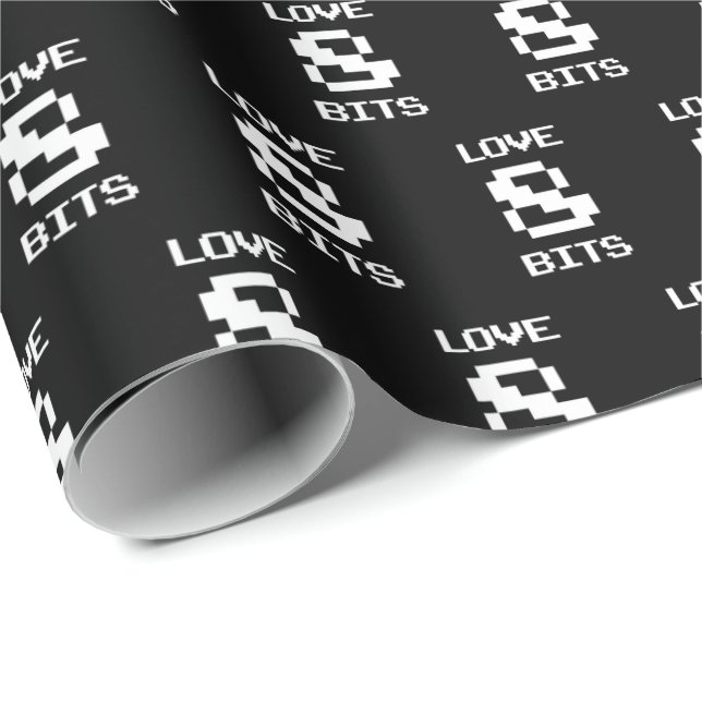Papel De Regalo Love 8 Bits (Esquina del rollo)
