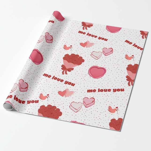Papel De Regalo love and hearts (Desenrollado)