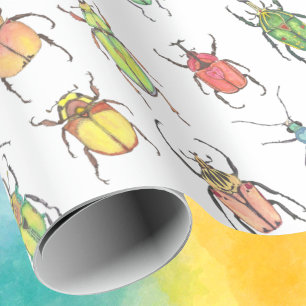 Papel De Regalo Love Bugs Valentine Beetles Colorful Fun