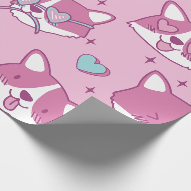 Papel De Regalo Love Corgi Head Wraping Paper (Esquina)