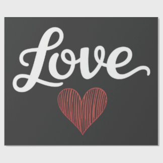Papel De Regalo Love Heart Minimal Typography Romantic Design