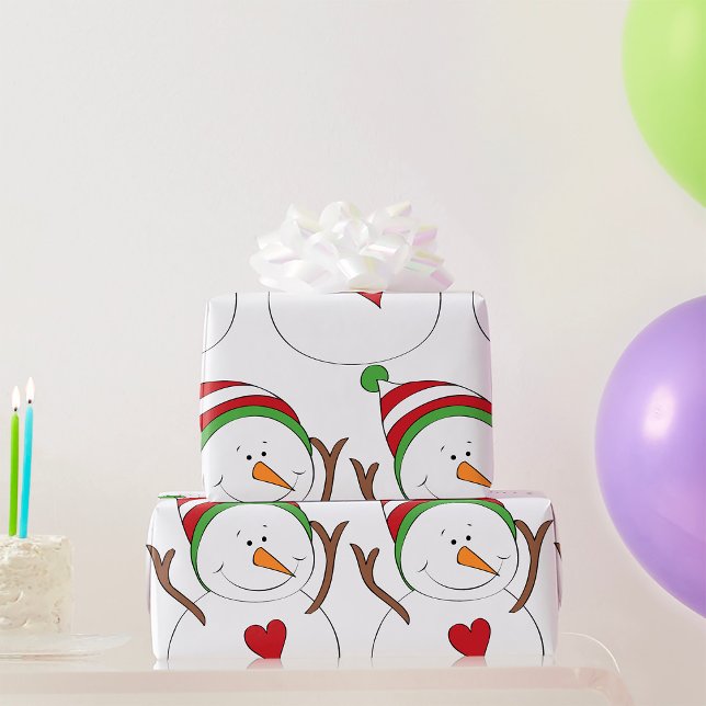 Papel De Regalo Love Heart Snowman (Subido por el creador)