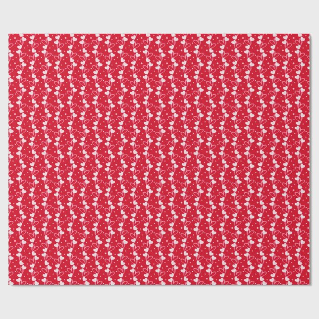 Papel De Regalo Love Hearts Doddles, Red, Wrapping Paper (Superficie plana)