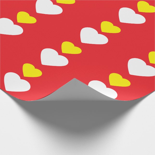 Papel De Regalo Love Hearts on Bright Red Classical Unique Simple (Esquina)