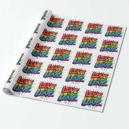 Papel De Regalo Love Is Love - Rainbow Pride Quote Art