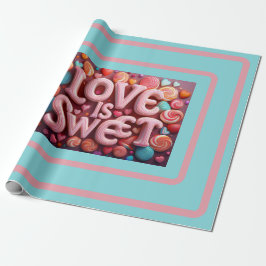Papel De Regalo Love Is Sweet Valentine Wedding Typography