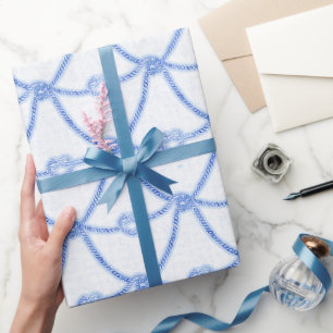 Papel De Regalo Love Knots Blue Rope Wrapee Paper
