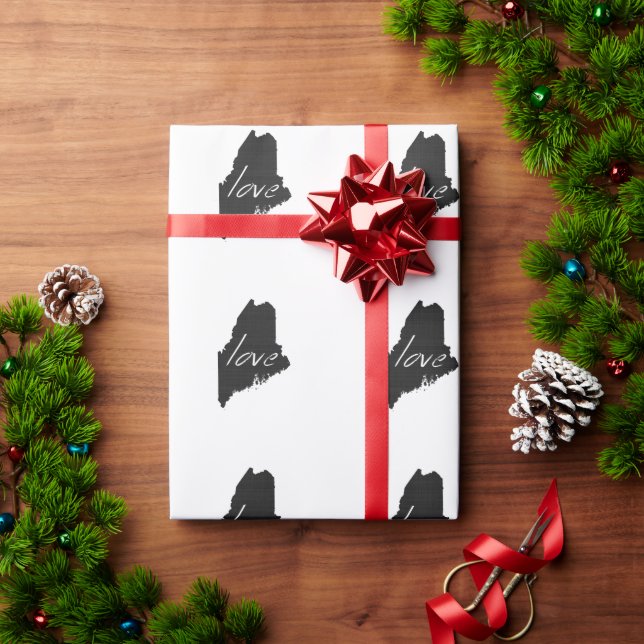 Papel De Regalo Love Maine (Regalo de vacaciones)