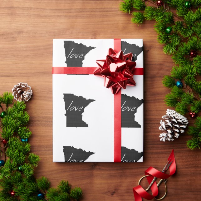 Papel De Regalo Love Minnesota Gift Wrapate Paper (Regalo de vacaciones)