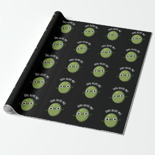 Papel De Regalo Love Olive Me Funny Food Pun Dark BG