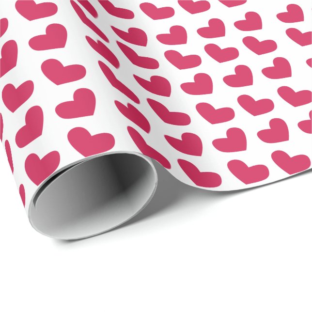 Papel De Regalo Love Pink Love Heart (Esquina del rollo)