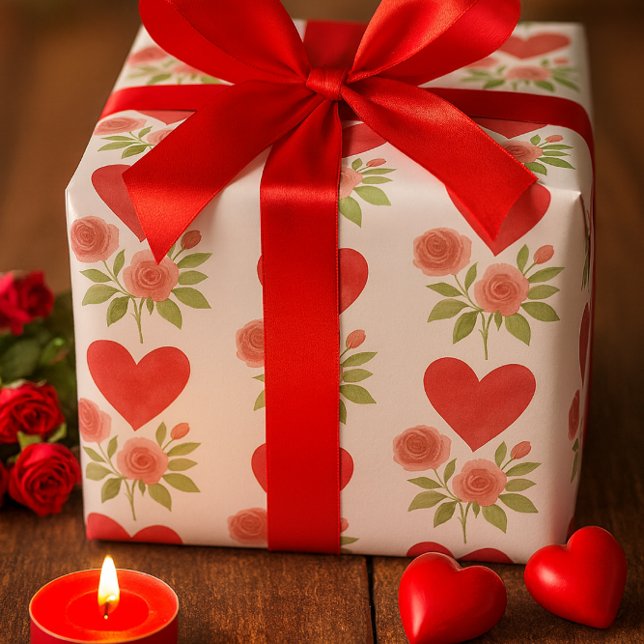 Papel De Regalo Love Red Hearts Pink Roses  (Subido por el creador)