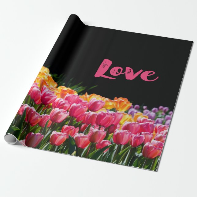 Papel De Regalo Love Tulip Garden (Desenrollado)
