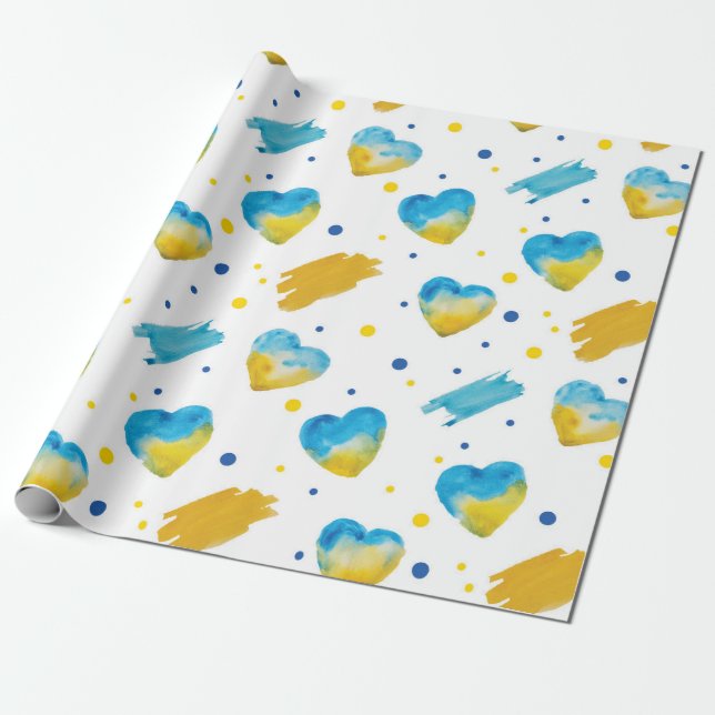 Papel De Regalo Love Ukraine Watermark Pattern (Desenrollado)