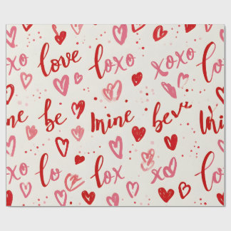 Papel De Regalo Love XOXO Heart Valentine Clam Wrapping