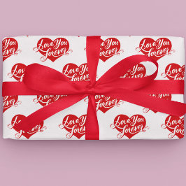 Papel De Regalo Love You Forever Heart Valentine Wrapping Paper