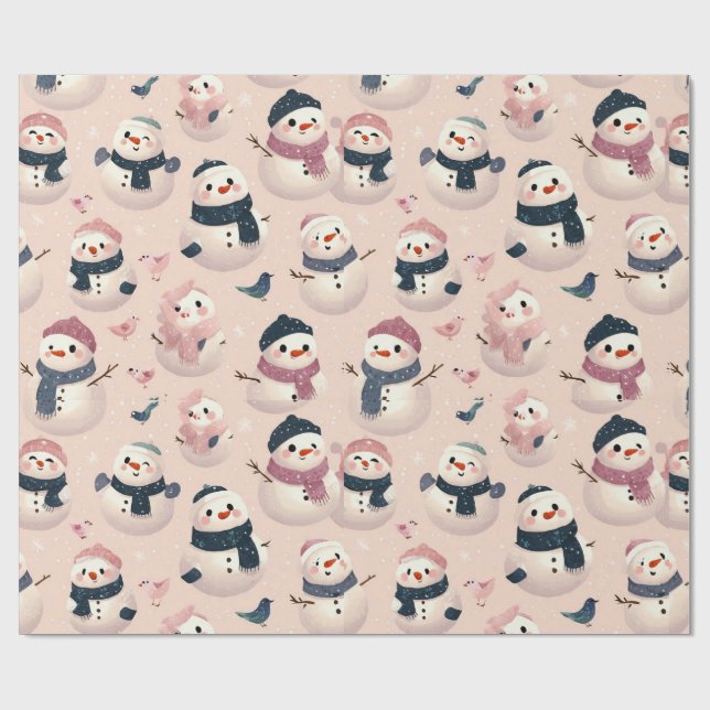 Papel De Regalo lovely snow man design (Superficie plana)