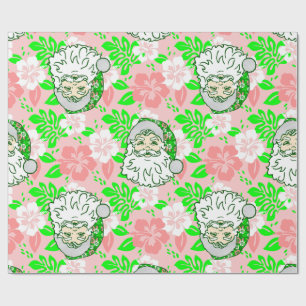 Papel De Regalo luau rosa navidad hawaiano santa hibisco