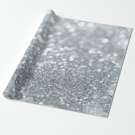 Papel De Regalo Luces Bokeh de Destellos Plateados Glamour Chic