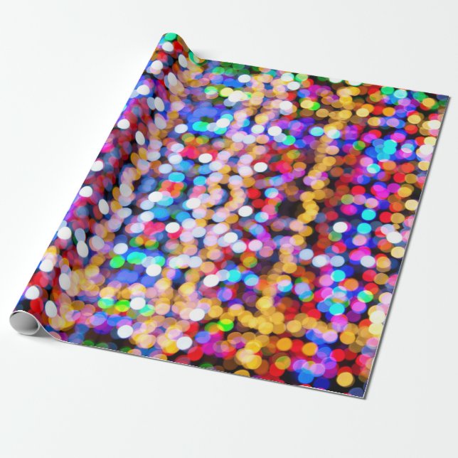 Papel De Regalo Luces borrosas de Navidades (Desenrollado)