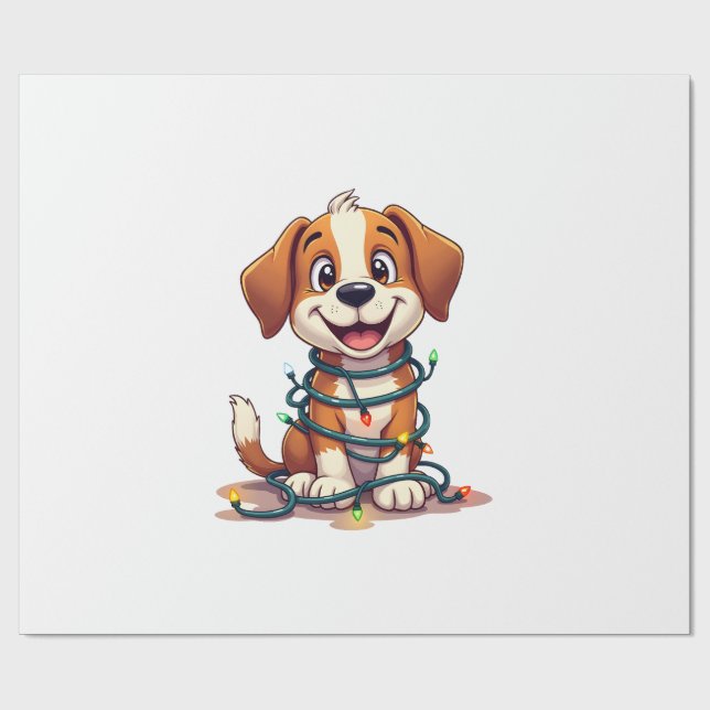 Papel De Regalo Luces de Beagle Alegre (Superficie plana)