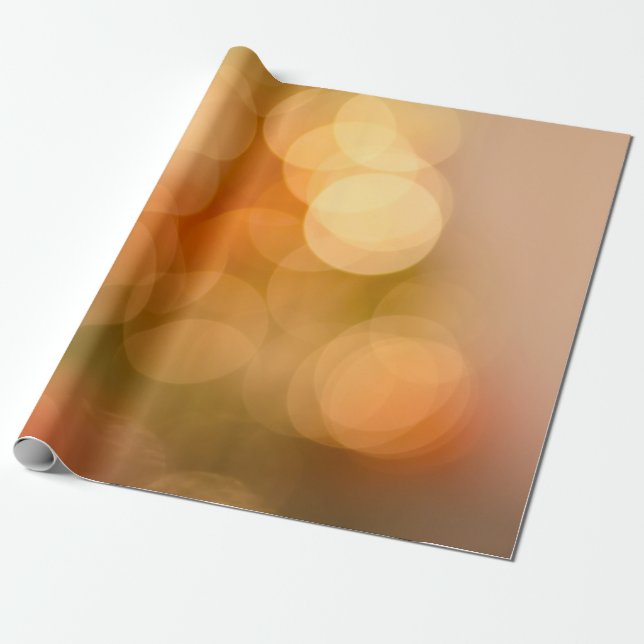 Papel De Regalo Luces de bokeh naranja (Desenrollado)