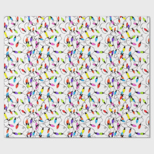 Papel De Regalo Luces de cadena retro coloridas