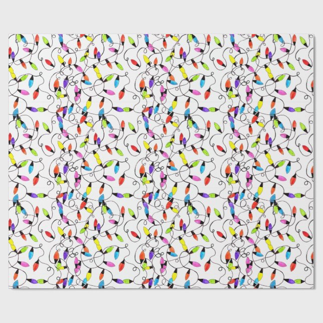 Papel De Regalo Luces de cadena retro coloridas (Superficie plana)