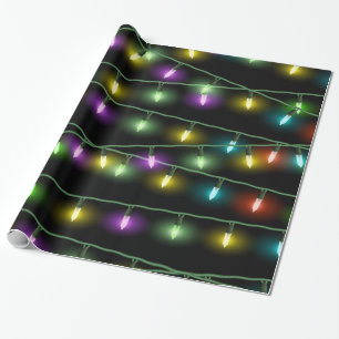 Papel De Regalo Luces de navidad coloridas