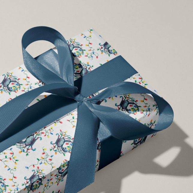 Papel De Regalo Luces de Navidad de Cangrejo Costero (Subido por el creador)