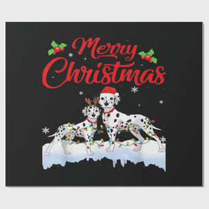 Papel De Regalo Luces de Navidad de perro dálmata Gorro de Santa N