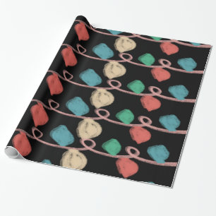 Papel De Regalo Luces de Navidad de Pizarra con Garabatos
