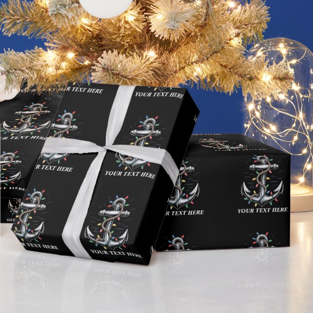 Papel De Regalo Luces de Navidad Personalizadas Barcos de Vela  (Vacaciones)