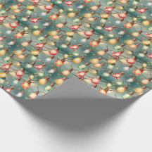 Luces de Navidad Vintage Estampado Continuo Acuare
