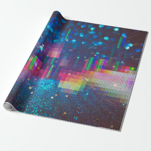 Papel De Regalo Luces de neón y patrón geométrico sin soldadura