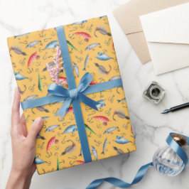 Papel De Regalo Luces de pesca en amarillo