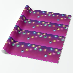 Papel De Regalo Luces del día de fiesta que brillan intensamente