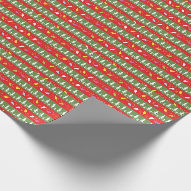 Papel De Regalo Luces y árboles de Navidad (Esquina)