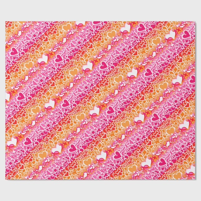 Papel De Regalo Lucha del Orgullo del Amanecer Lesbiano (Superficie plana)