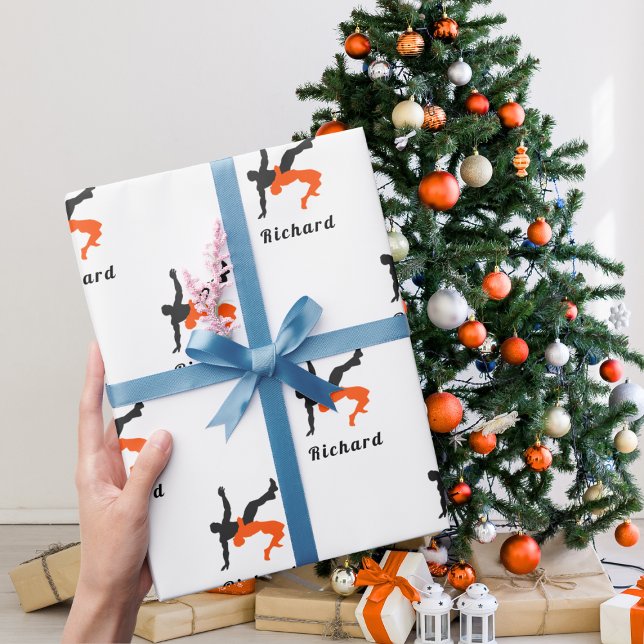 Papel De Regalo Luchador Luchador Silhouettes Sport Nombre persona (Subido por el creador)