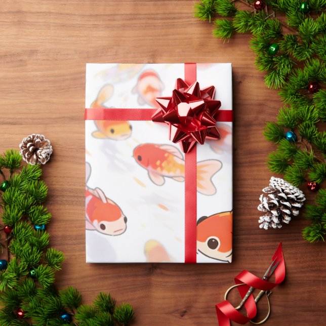 Papel De Regalo Lucky Goldfish Wrapping Paper (Regalo de vacaciones)