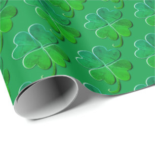 Papel De Regalo Lucky Green 4Leaf Clover