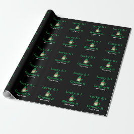 Papel De Regalo  Lucky & I Gnome Es Divertido Gato Sarcástico St P