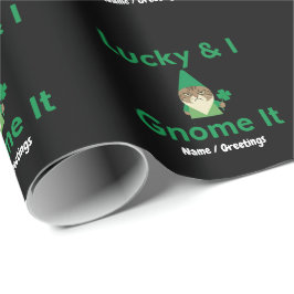 Papel De Regalo  Lucky & I Gnome Es Divertido Gato Sarcástico St P