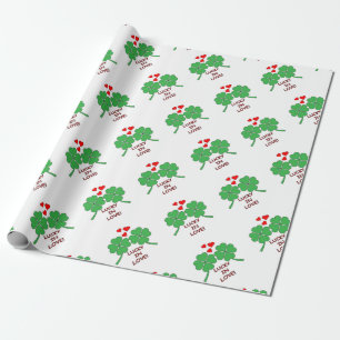 Papel De Regalo Lucky In Love Hearts Clover
