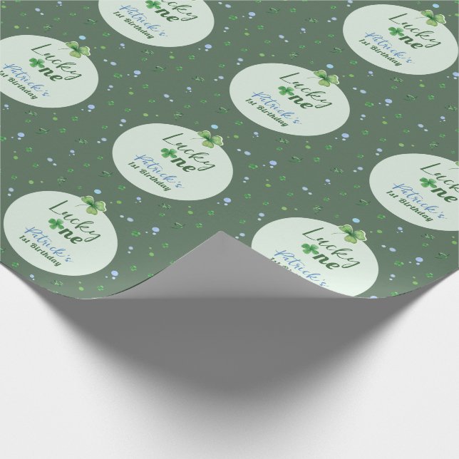 Papel De Regalo Lucky One St Patrick Boy Birthday (Esquina)