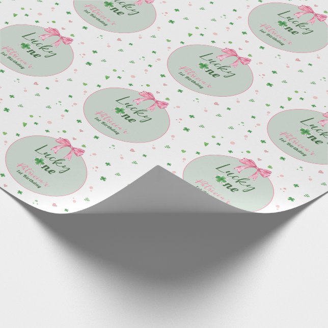 Papel De Regalo Lucky One St Patrick Girl Birthday (Esquina)
