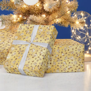 Papel De Regalo Lugares de leopardo con brillo falso dorado